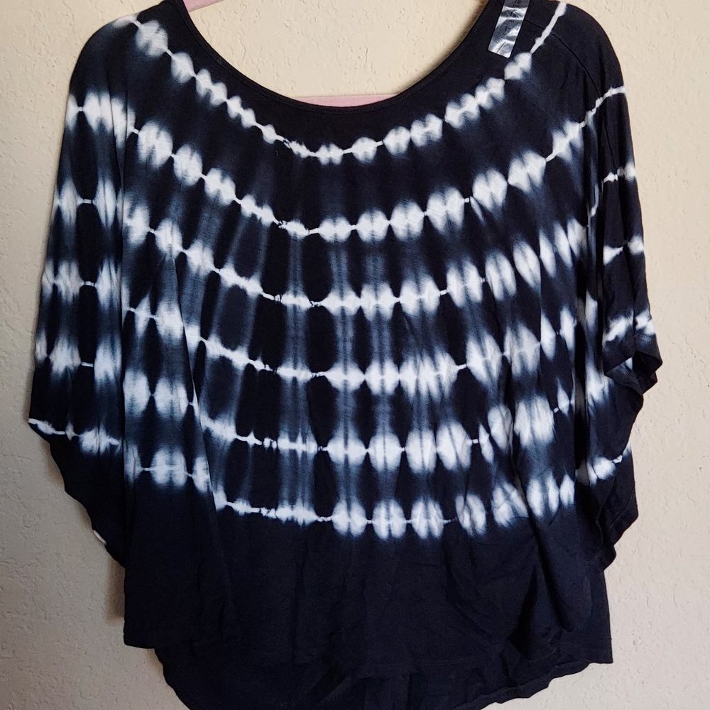 Black and White Acid Wash Blouse